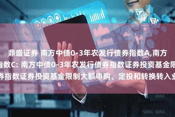 鼎盛证券 南方中债0-3年农发行债券指数A,南方中债0-3年农发行债券指数C: 南方中债0-3年农发行债券指数证券投资基金限制大额申购、定投和转换转入业务的公告