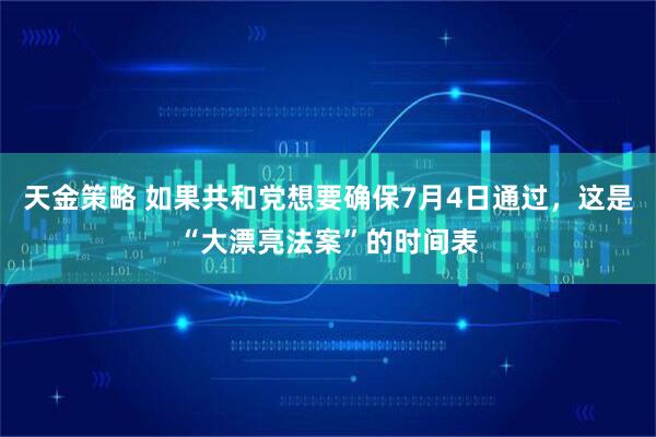 天金策略 如果共和党想要确保7月4日通过，这是“大漂亮法案”的时间表